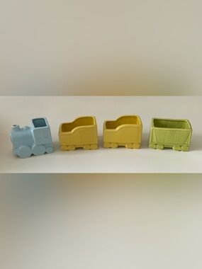 Vintage Toy Train Car Planter Set